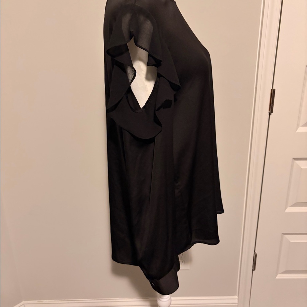 Calvin Klein Black Ruffle Sleeve Blouse - Picture 3 of 3